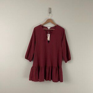 Eberjey Portola Tessa Semi-Sheer Eyelet Dress in Brick Size Medium